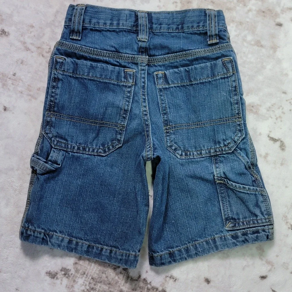 Old Navy Kids Denim Carpenter Shorts Blue Utility Casual‎ Summer Boys Size 6